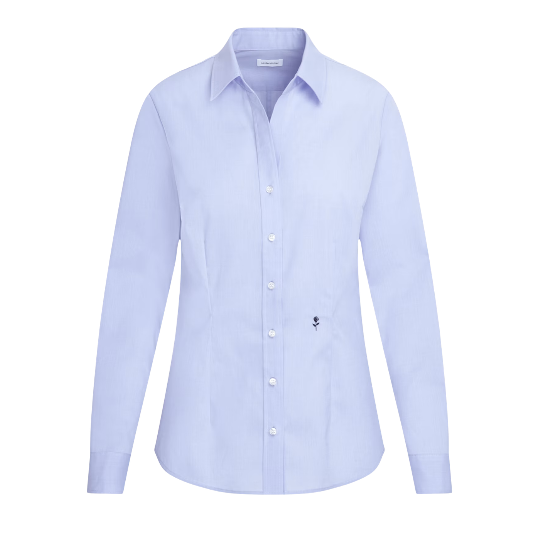 Women's Blouse Slim Fit Check/Stripes Long Sleeve