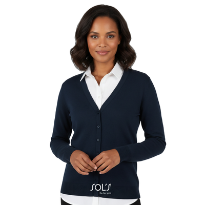 Dame strikket cardigan med V-hals