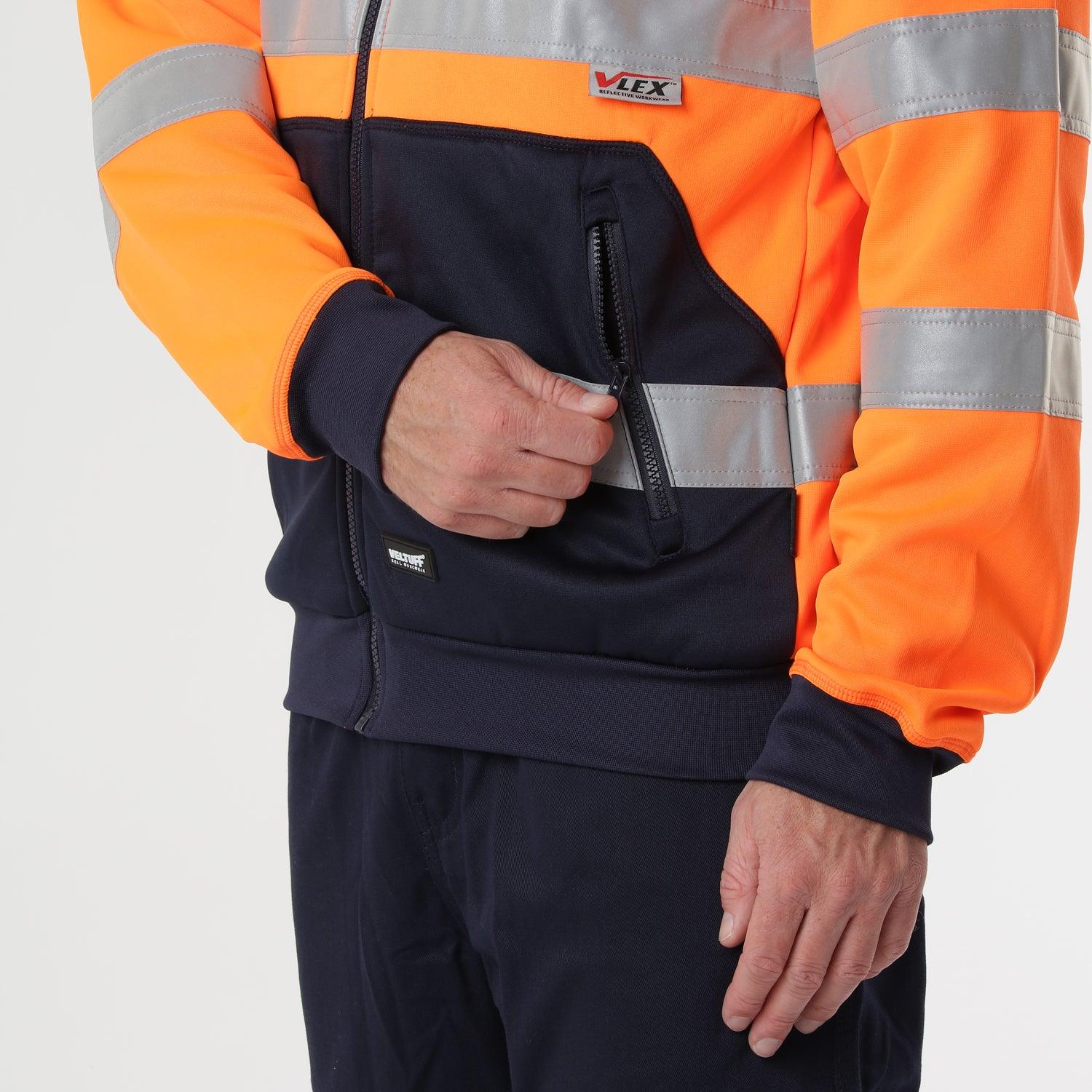 Reflex Hi-Vis Full Zip Hoodie | VELTUFF® Real Workwear – Veltuff.com